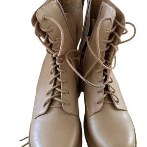 Women's Tan Lace-Up Boots